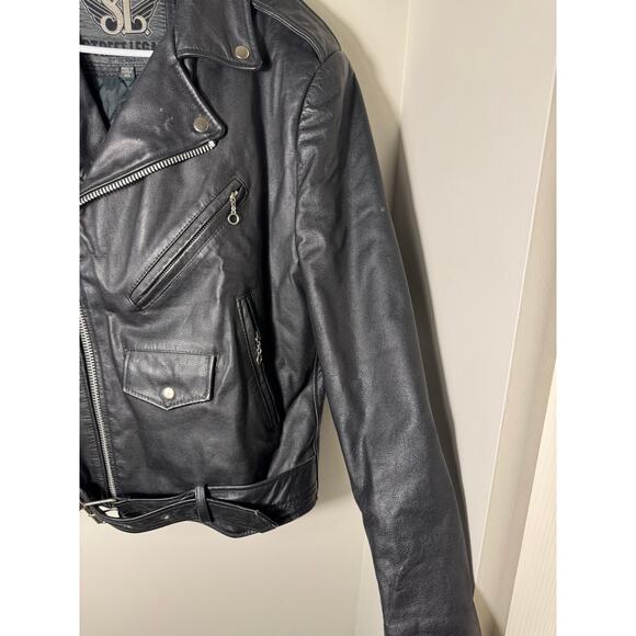 Bermans Vintage Black Leather Motorcycle Jacket Size 40 - Picture 5 of 10